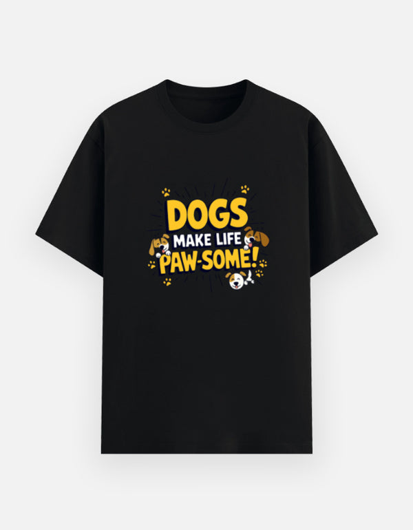 Dogs Make Life Paw-Some Tee — alternate view